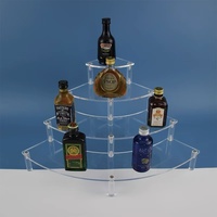 Présentoir en acrylique prêt à être expédié, support rond multi-niveaux en stock pour desserts, organisateur transparent à livraison rapide pour les organisateurs d'événements