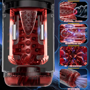 Masturbateur masculin automatique LCD à un clic pour un orgasme rapide, avec fonctions de vibration, léchage, poussée et rotation, jouet sexuel mains libres - Product Image 2