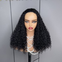 Demi-perruque Pixie bouclée en cheveux humains vierges indiens Remy, densité 350%, 250-300g, boucles birmanes, sans dentelle