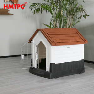 Chenil pour chien HMTPC en plastique, taille moyenne, imperméable, pour extérieur, avec porte en fer. - Product Image 3