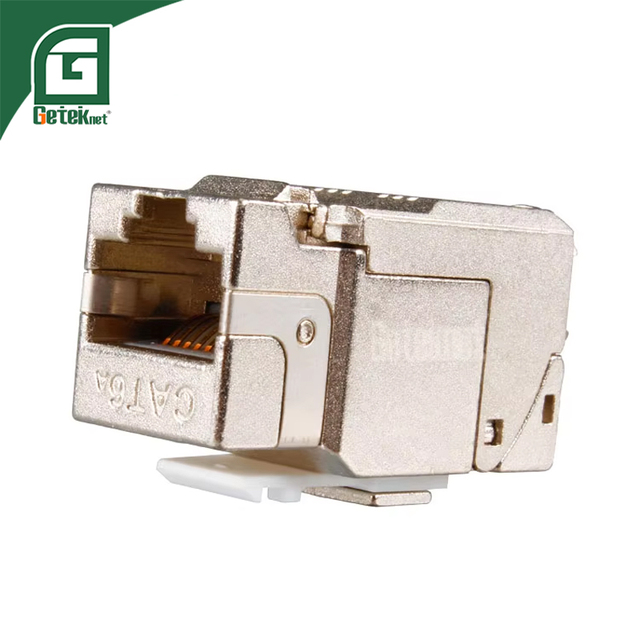 GETEKnet OEM ODM Network 180° Toolless Cat6 Modular Jack Rj45 Sliver Female Connector Cat6 Keystone Jack for Patch Panel