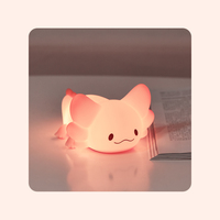 Lampe de chevet LED créative en silicone pour enfants, bébés, mignonne, avec variateur d'intensité, décoration animale, mini lampe de nuit multicolore en silicone