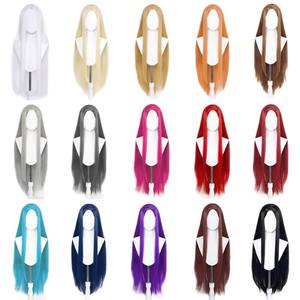 Perruque longue et droite pour femme, 100 cm, avec frange latérale, en fibre haute température, pour mode, beauté et cosplay, perruque complète - Product Image 4
