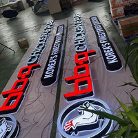 Lettres rétroéclairées en acier inoxydable de haute qualité sans capuchon de finition, étanches IP65 pour enseignes de magasin, enseignes LED, entreprises de membrane lumineuse en maille