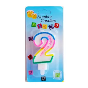 Colorful birthday wishes candle making spiral party candles China factory Paraffin Wax Happy Birthday Candle Number