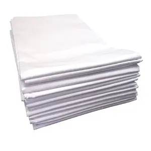 High quality Soft 100% cotton white satin strip bed sheet fabric for hotel