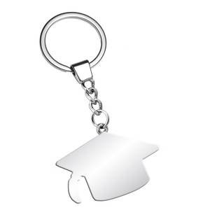 Portachiavi con ciondolo in metallo a forma di tocco da laureato, regalo per laureati e scuole - Product Image 2