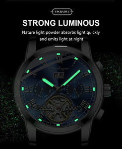 포에다가르 투르비용 시계 141 하이 퀄리티 스틸 크로노그래프 남성 손목시계 시계 기계식 시계 Relogio Masculino Reloj - Product Image 5