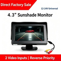 Monitor de Coche OEM de Fábrica DC9V-36V, Pantalla HD de Marcha Atrás para Estacionamiento, OLED de 4.3 Pulgadas 16:9 a Color, Pantalla de Visión Trasera, 2 Entradas de Video, 1 Año de Garantía