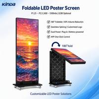 Écran d'affichage LED mobile P1.2 P1.5 P1.8, affichage publicitaire commercial, affiche LED pliable, roues mobiles, affiche LED sur pied