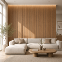 Panneau mural rainuré en WPC écologique, style nordique, revêtement en lattes de bois pour salon et chambre de luxe