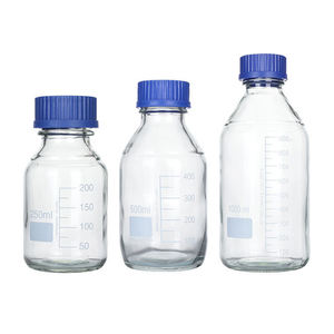 Amber <b>Glass</b> Lab <b>Bottles</b> 100Ml 250Ml <b>500Ml</b> With Blue Cap For Reagent Storage - Product Image 2