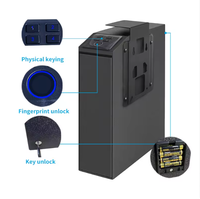 Coffre-fort biométrique à accès rapide avec lecteur d'empreintes digitales/clavier/clé pour table de chevet, lit, bureau