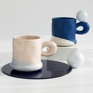 Ins Stil hochwertige Macaron Keramik Tasse Büro High-End-Sinn Trinkwasser Hit Farbe Paar Kaffeetasse