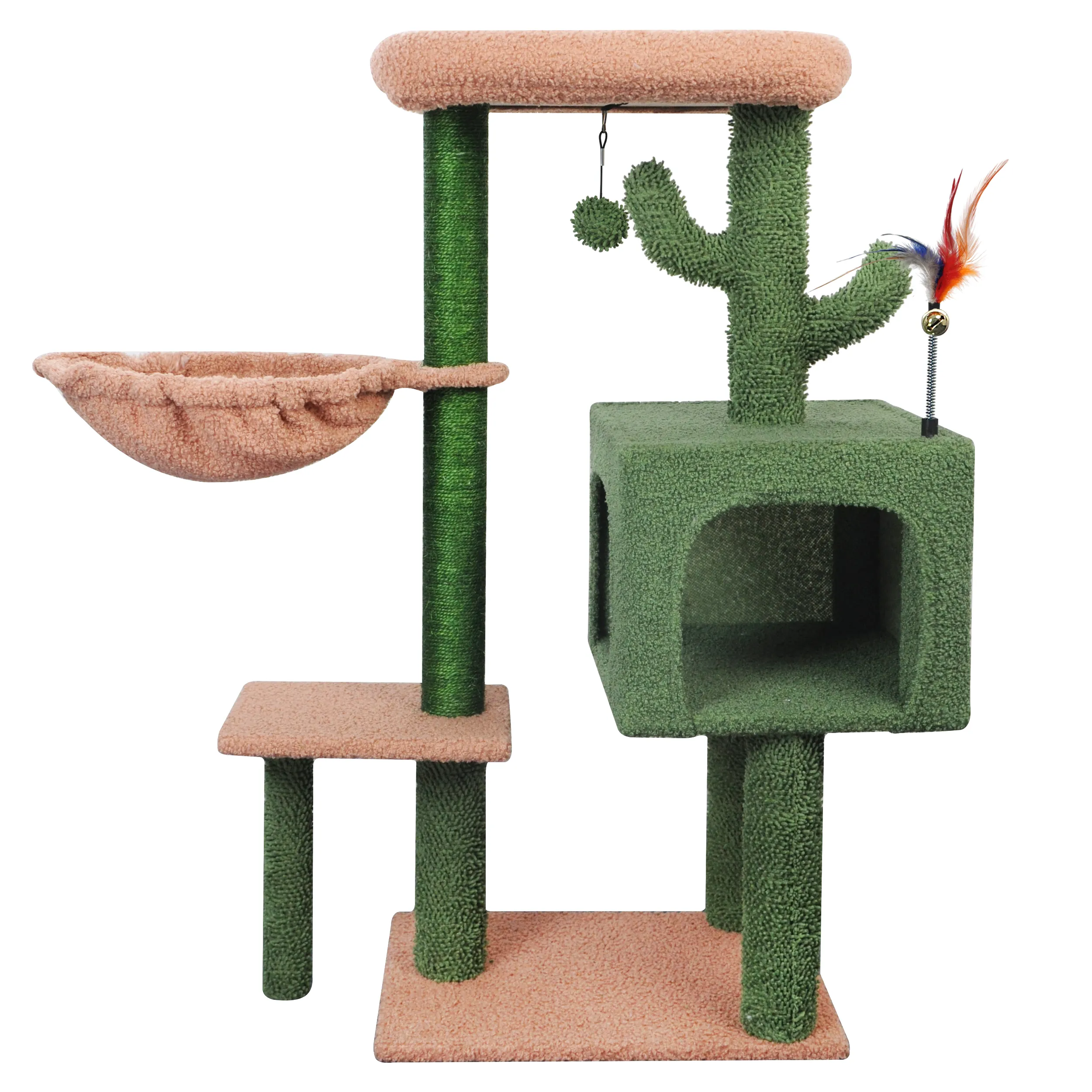 Groothandel Schattige Sisal Cat Scratcher Tree Grey Green Design Met Milieuvriendelijke Cactus Functie Duurzaam En Stijlvol