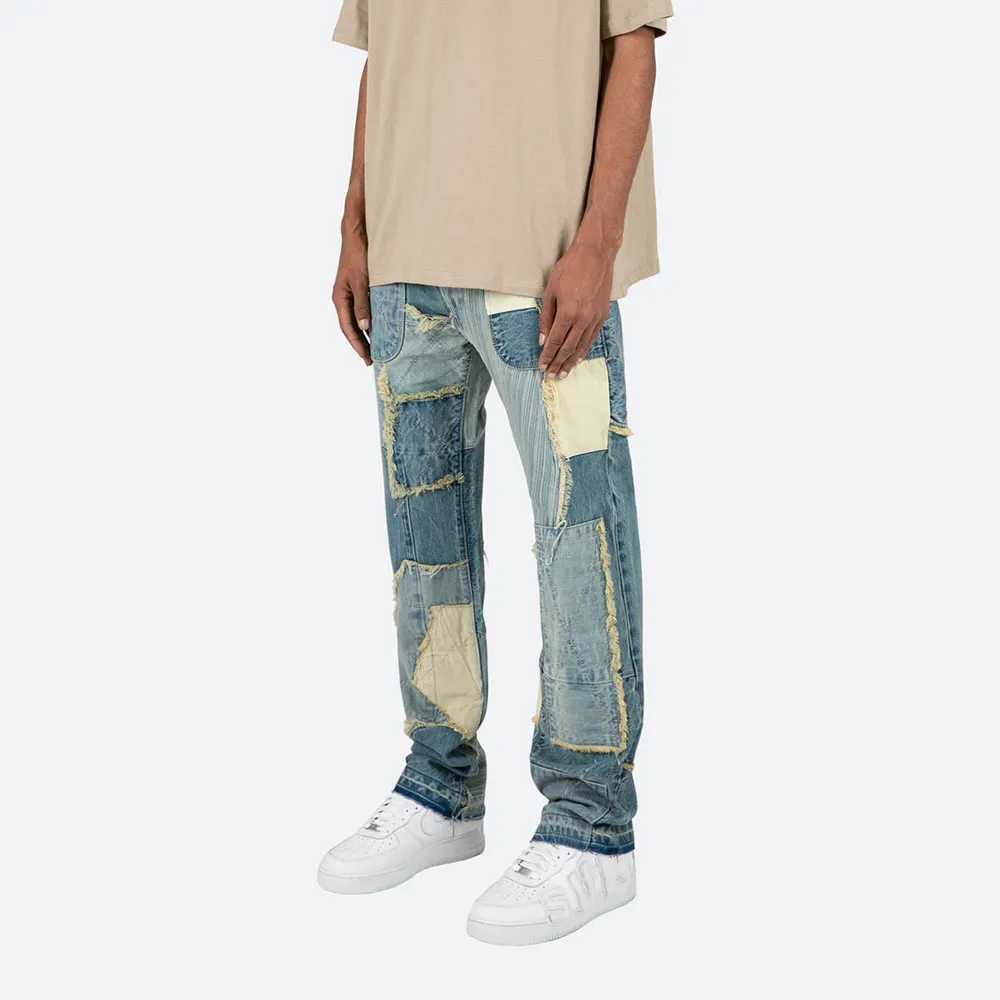 Jeans con Logo personalizzato moda giovanile pantaloni versatili high street jeans larghi hip-hop pantaloni dritti a gamba larga per uomo