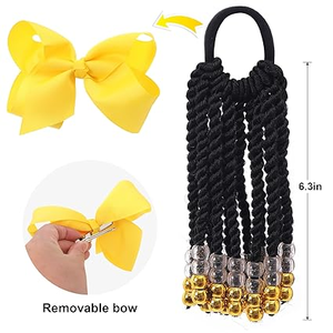8 pulgadas 10 pulgadas Sengel <span class=keywords><strong>Twist</strong></span> niños trenzas coletas elásticas cuentas de ganchillo de colores con pajarita al por mayor - Product Image 4