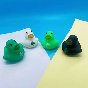 St Patrick Rubber Duckies 1.6Inch Mini Irish St. Patrick's Day Party Duck Decoration Shamrock Holiday Squeak Ducky <b>Bath</b> Toy - Product Image 5