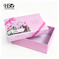 Boîte cadeau rigide personnalisée avec ruban rose et nœud, vide, pour bombes de bain, cosmétiques et soins de la peau, emballage personnalisé avec logo pour coffret cadeau beauté