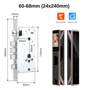 Hộ gia đình hợp kim nhôm tuya thông minh nhận dạng khuôn mặt vân tay khóa bàn phím điện tử kỹ thuật số khóa cửa với máy ảnh kép - Product Image 5