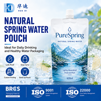 Pochettes personnalisées pour eau de source naturelle 600 ml, avec bec verseur, légères, pour marques d'eau potable quotidienne