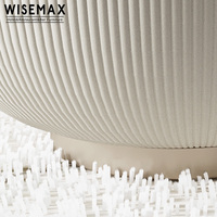 Table à thé WISEMAX de style italien léger et luxueux, style post-moderne, plateau rond en pierre, table à thé de Hong Kong, meubles de designer