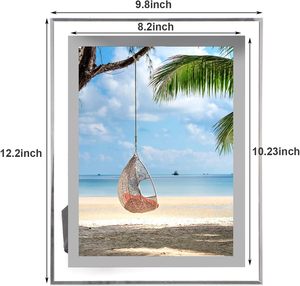 Sparkly Silver Glitter Crystal Square Glass Photo <b>Frames</b> Eco-friendly Handmade Home Decor BSCI Certified Customizable Colors - Product Image 2