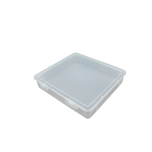 Transparent PP Plastic Rectangular Storage <b>Box</b> 25.8x23.8x5cm Covered For Electronics Tools Documents Desktop Organization - Product Image 5