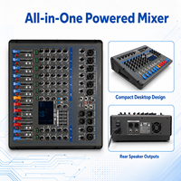 Console de mixage audio professionnelle 8 canaux 250W avec 99DSP USB Bluetooth pour sonorisation en direct