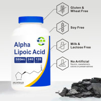 OEM ODM Marque privée 100% Capsules d'acide alpha-lipoïque naturel Nutricost Acide alpha-lipoïque 600mg 60 Capsules