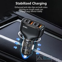 Chargeur de voiture super rapide 120W PD60W QC3.0 4 ports USB Type C Adaptateur de charge rapide 12V 24V pour tous les smartphones