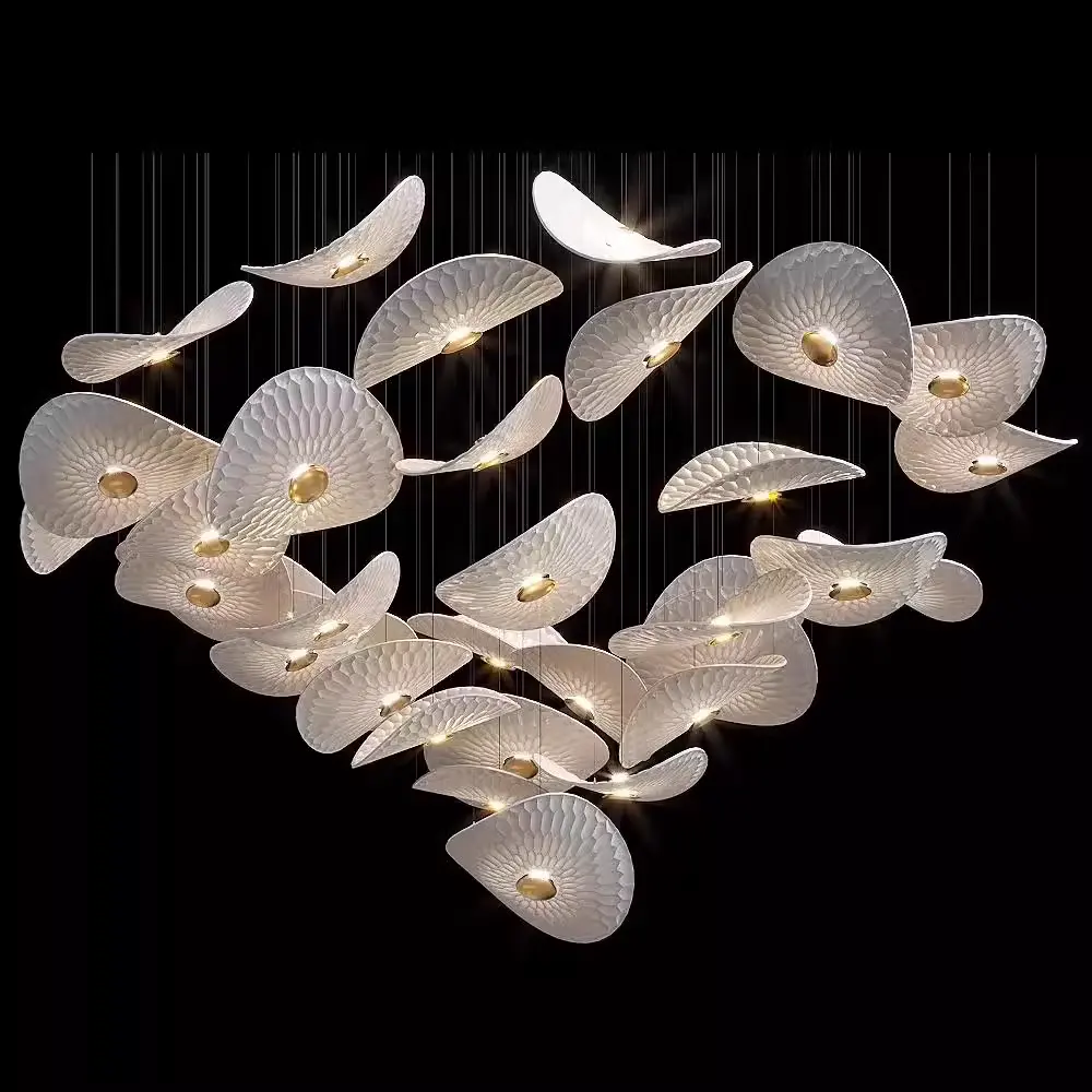 Lampadario a forma di pezzo in ceramica bianca a forma di lampadario a sospensione ristorante decorazione da pranzo hongs illuminazione lampade personalizzate