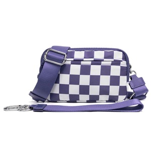 Sacs de ceinture tendance en nylon à carreaux avec blocage RFID, porte-cartes, sangle de poignet amovible, sacs de ceinture pour cartes de crédit - Product Image 1