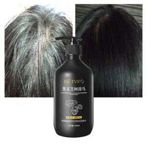 Özelleştirilmiş en iyi saç çıkma şampuanlar doğal organik siyah Reishi bitkisel şampuan saç dökülmesi ürünleri