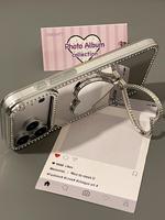 Coque de Téléphone Luxe Bling Strass Miroir & Support Cœur 3D pour iPhone 18 17 16 15 14 13 12 Pro Max Antichoc Housse Maquillage