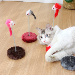 Mainan Kucing Plush Awet & Tiang Garukan dengan Pegas untuk Mengasah Cakar, Perakitan Mudah, Dilengkapi Pohon Kucing & Penggaruk untuk Bermain - Product Image 6