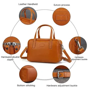 Bolso de Mano de Cuero Genuino de Alta Calidad Redwingy, Estilo Vintage, para <span class=keywords><strong>Hombre</strong></span> y Mujer, de Cuero Vacuno Curtido Vegetalmente, Bolso Bandolera - Product Image 5