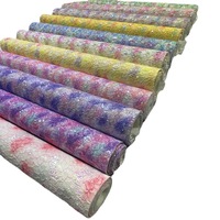 Cuir en PVC souple en tissu PU à paillettes colorées blanches pour chaussures et canapé en maille imprimée pour la fabrication de sacs