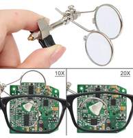 Loupe à Double lentille en verre 10X-10X, Loupe à œil à boucle de bijoutier à Clip pour Loupe à lunettes