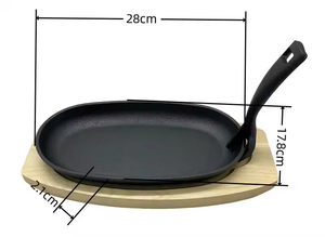 Plaque <span class=keywords><strong>de</strong></span> cuisson classique écologique pour <span class=keywords><strong>fruits</strong></span> <span class=keywords><strong>de</strong></span> <span class=keywords><strong>mer</strong></span>, steaks, fajitas, en fonte antiadhésive à base plate, compatible gaz et induction, avec planche à découper - Product Image 5