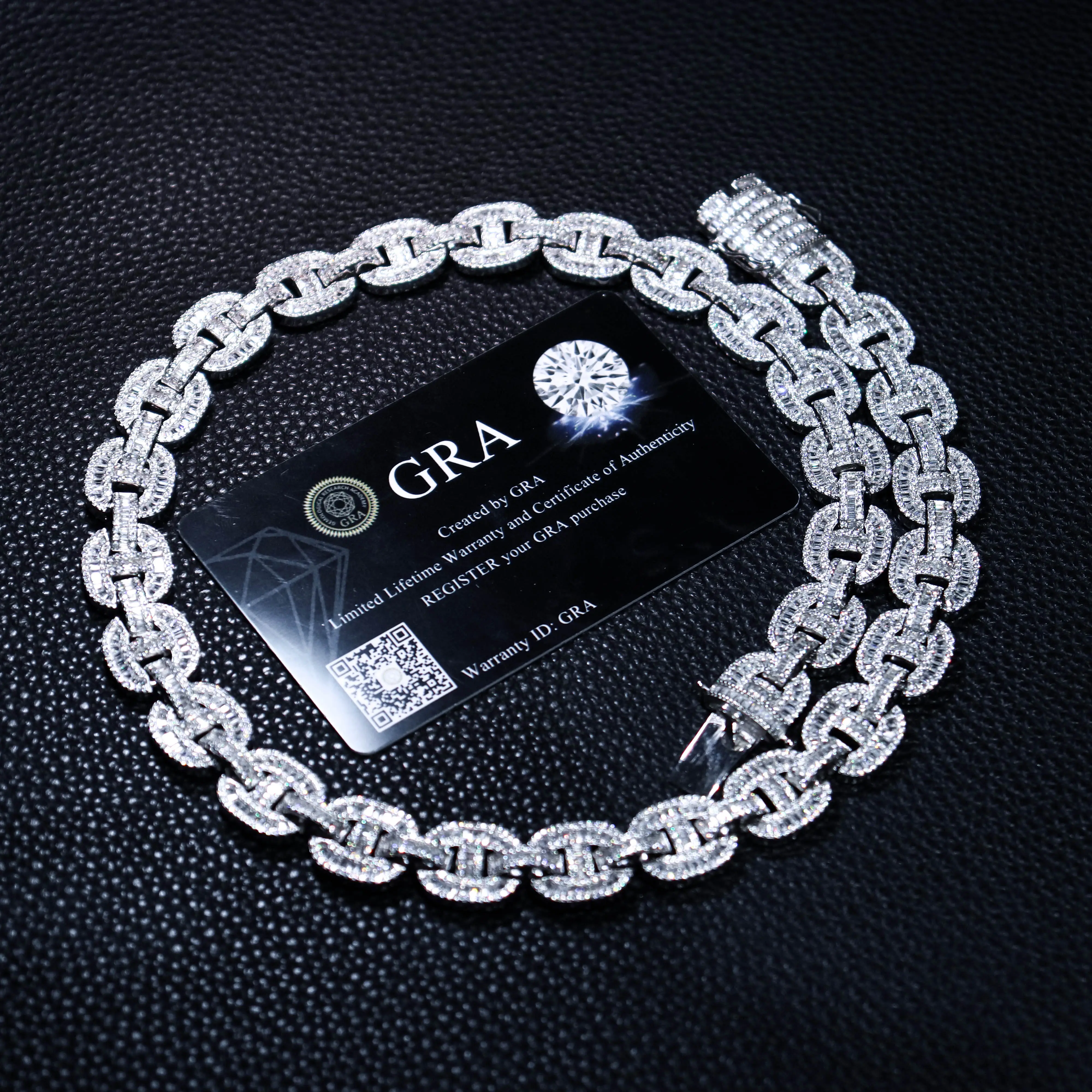 In Stock VVS Moissanite Hip Hop Mens Rapper Diamond Chains 14MM Pendant Necklace Cuban Link Chain 925 Sterling Silver