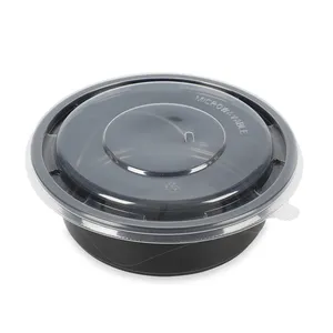 Schwarz-Weiß-Einweg-Takeout-Behälter Einfach zu öffnende Plastik nahrungsmittel zum Mitnehmen Box Mikrowellen-Zubereitung behälter