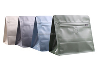 Sacs de café zip-lock à fond plat vertical imprimés de logo personnalisé avec valve réutilisables pour les grains de café et les croustilles