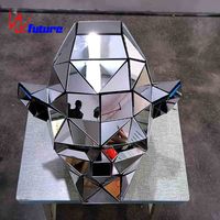 Máscara de espejo plateado casco de Animal sombrero de Cosplay para Año Nuevo puesta en escena club nocturno accesorio de Cosplay