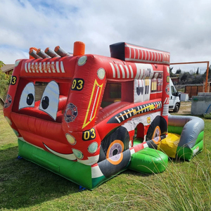 Château gonflable commercial en forme de camion de pompiers ou de <span class=keywords><strong>voiture</strong></span> de course, avec toboggan, pour <span class=keywords><strong>location</strong></span> événementielle - Product Image 2