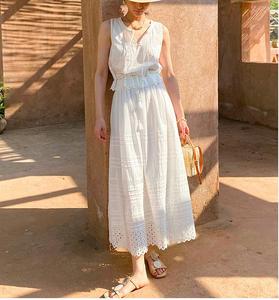 Gilet senza maniche <span class=keywords><strong>stile</strong></span> Boho Top + gonna bianca abito donna <span class=keywords><strong>stile</strong></span> vacanza <span class=keywords><strong>femminile</strong></span> 2025 estate <span class=keywords><strong>abbigliamento</strong></span> donna - Product Image 2