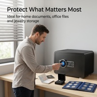 Sistema de Cerradura Digital Antirrobo, Diseño Moderno en Negro, Caja Fuerte de Seguridad de Acero para Hogar, Banco u Oficina, Protección de Objetos de Valor