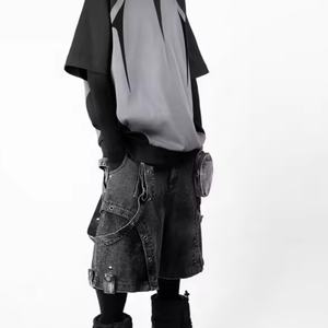 กางเกงยีนส์ขาสั้นดีไซน์พิเศษ คุณภาพสูง เนื้อผ้าหนา ยอดนิยม กระเป๋าแบบสั่งทำ  สไตล์สตรีทแวร์  งานฟอกสี - Product Image 6