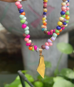 สร้อยคอจี้รูปแผนที่ปาเลสไตน์ประดับลูกปัดหลากสี Qifei พร้อมข้อความ Free Palestine พร้อมส่ง ของขวัญเครื่องประดับสำหรับผู้หญิง - Product Image 2