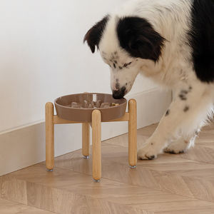 2025 Novo Design Anti-Slip Cerâmica Slow Feed Pot Dog Bowls Dog Cat Slow Feeding Bowl Pet Elevada Dupla Tigela De Cerâmica Com Suporte - Product Image 6